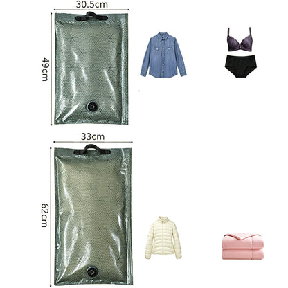 2 Piece Pump Free Roll Up Vacuum Storage Bags - Green
