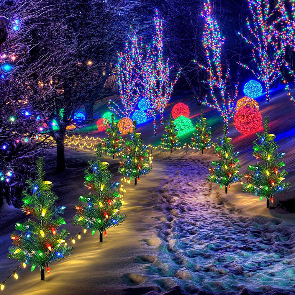 4-in-1 Solar Christmas Tree Lights Xmas Outdoor Garden Decorations