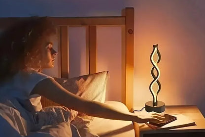 Bedside Lamp 3-Way Dimmable Spiral LED Table Lamp Nightstand Desk Reading Light