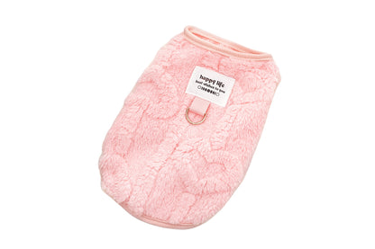 Sherpa Fleece Dog Jumper Sweater with D-Ring for Small Dogs Chihuahua Yorkshire -Pink