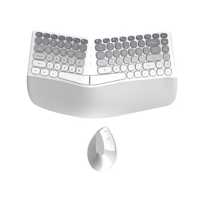 2.4G Wireless Keyboard and Mouse Set with Ergonomic Design 84 Key Keyboard and 6 Button Mouse-Grey