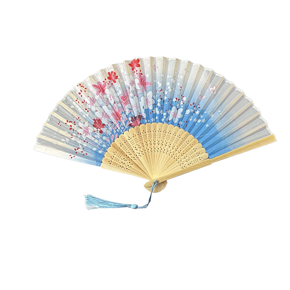 3Pcs Folding Hand Fan Retro Bamboo Hand Fan for Wedding Dancing Party Style 2
