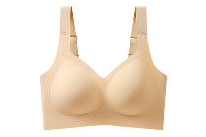 Full Coverage Seamless Wireless Plus Size Bra - Beige