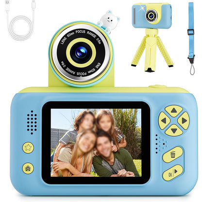 180 Degree Flip Lens Digital Camera Camera Toys - Blue