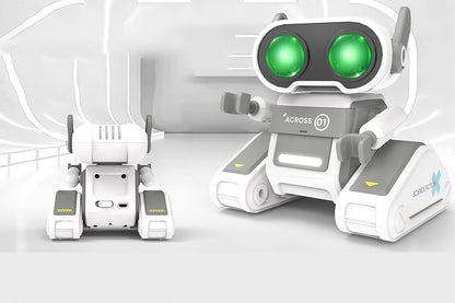 Remote Control Robot Toys RC Robots with LED Eyes Flexible Head Arms Music Dance Moves Christmas Gift Birthday-Grey