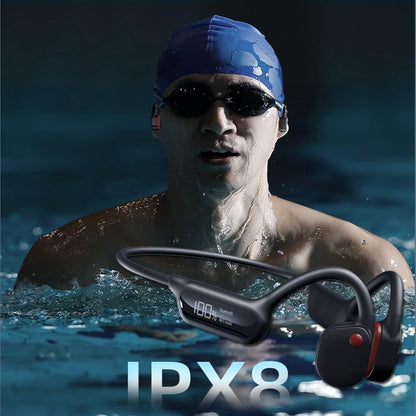Wireless Bone Conduction Headphones Swimming Sports Bluetooth Headset-Black