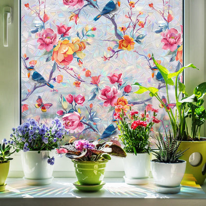 2Pcs Glass Window Privacy Static Cling Frosted Sticker Covering Film Style 2