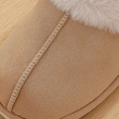 Womens Slippers with Plush Lining and Anti-Slip Memory Foam Sole-Brown