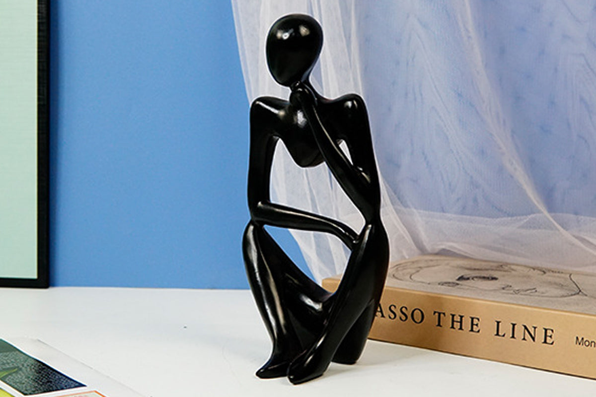 Thinker Statue Resin Abstract Sculpture Thinker Man Statue Collectible Figurines Art Home Office Table Desk Bookshelf Decor-Style 2