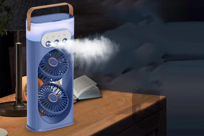 Tower Cooling Fans Standing Desk Fan with 3 Speeds and Light for Bedroom-Blue