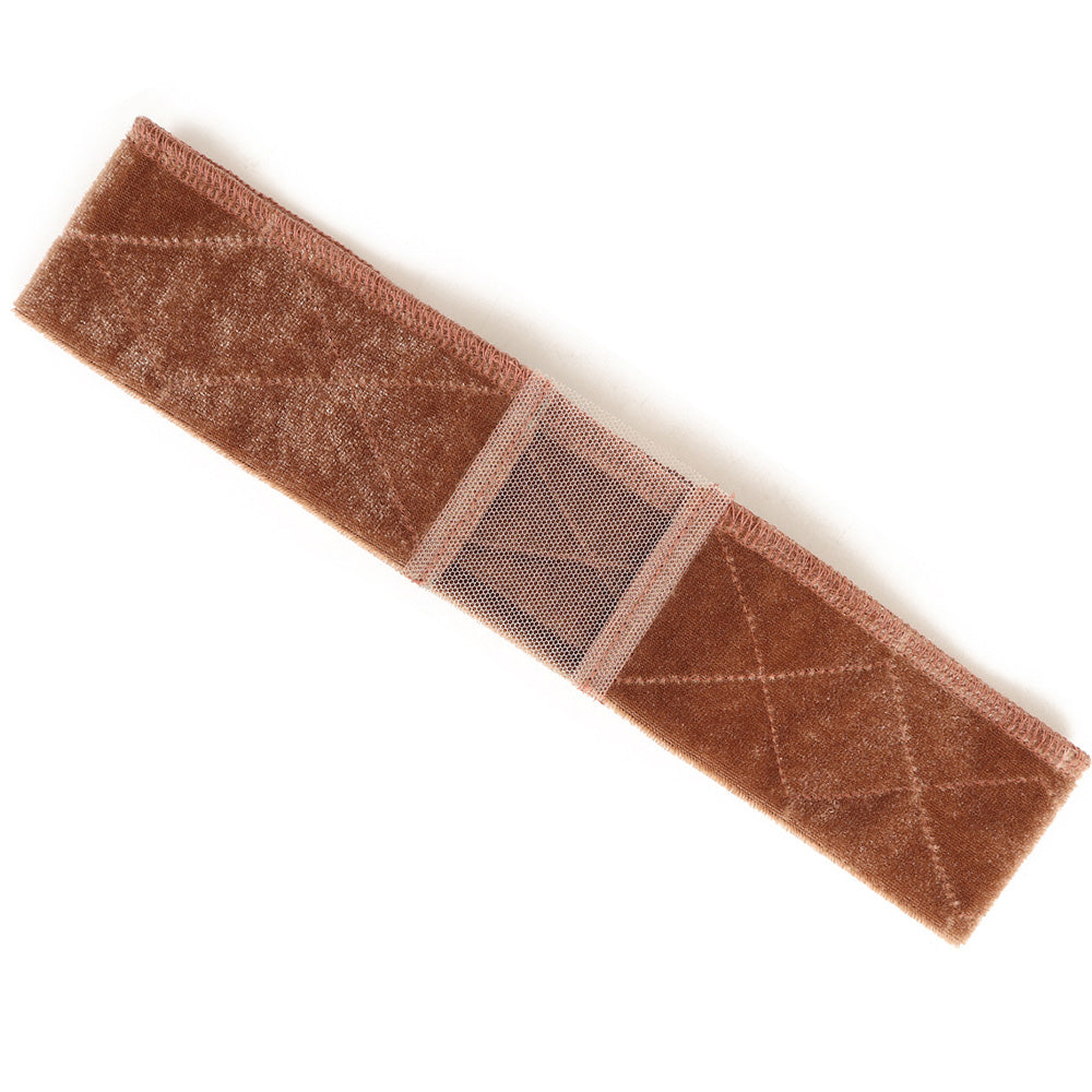 2 Piece Adjustable Velvet Wig Grip Headbands -Brown