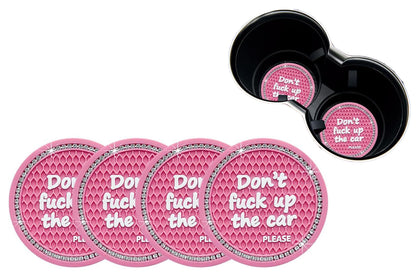 4Pcs Bling Cup Holder Coasters Auto Cup Holder Inserts Anti-Slip for Women Girls -Pink