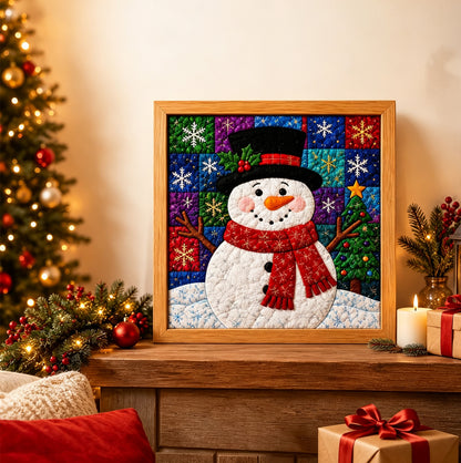 Fabric Poke Art Kit for Adults 3D Christmas Santa Claus DIY Craft - Snowman