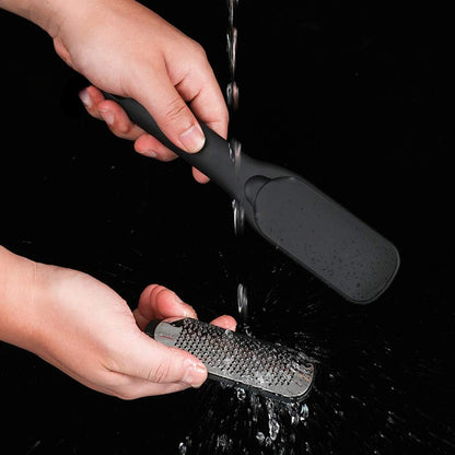 2 Sides Safe Metal Foot File Pedicure Callus Remover Foot Care Metal Surface Tool -Black