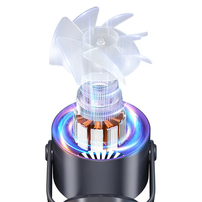 Quiet Table Fans Wall-Mounted Digital Display Rechargeable Fan for Home Office Kitchen Travel Camping Purple