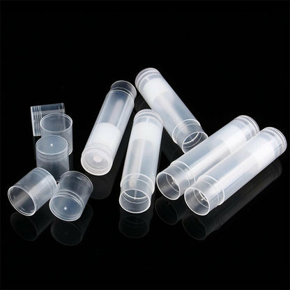 100 PCS  5g Twist Up Plastic Lipstick Containers-Clear