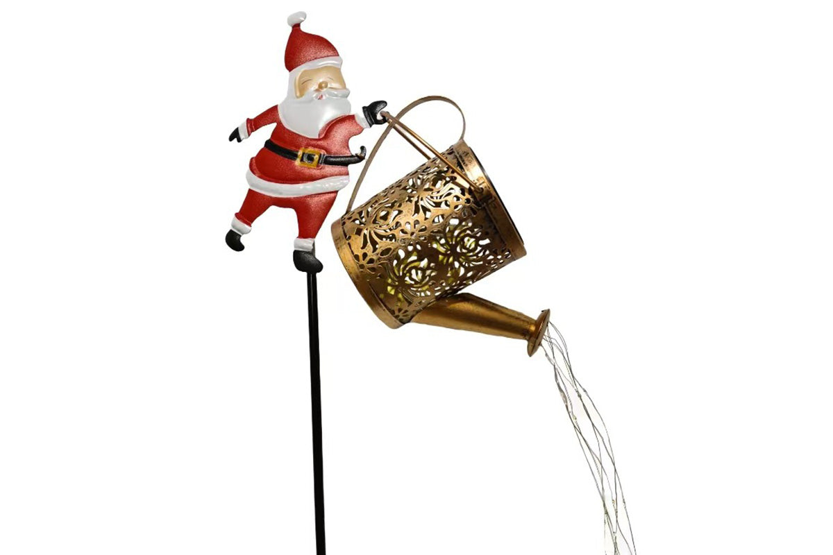 2Pcs Solar Santa Claus Garden Stake Light Outdoor Christmas Yard Decoration
