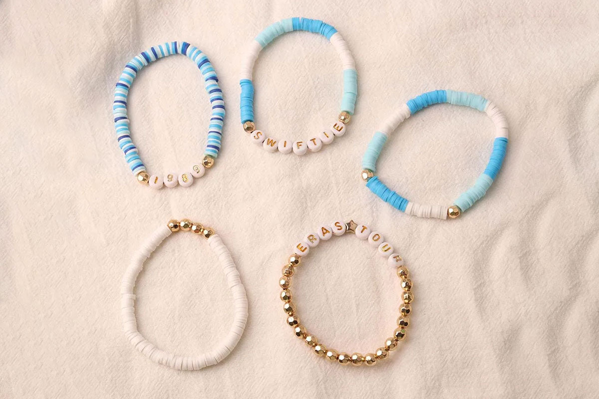 2Pcs Bracelets Set Mid Friendship Inspired Jewelry Gifts For Girls Concert Fans Bracelet-Blue And Purple