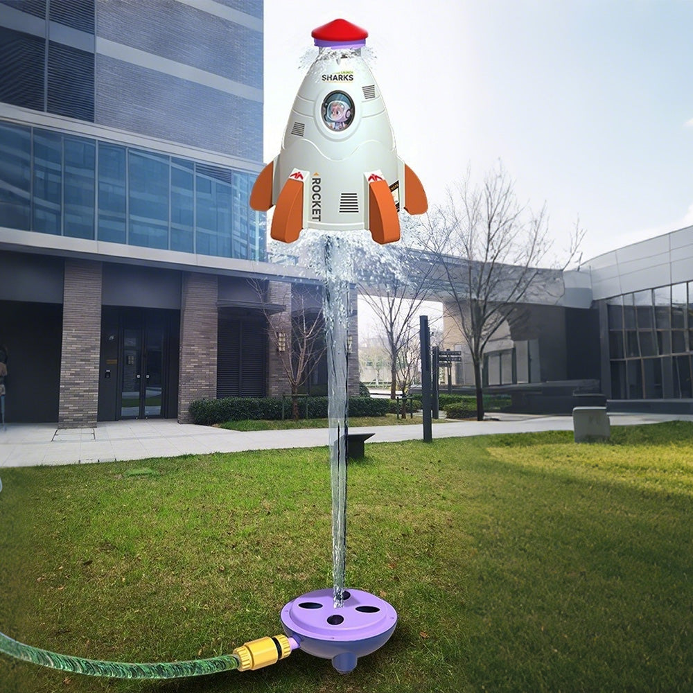 Water Pressure Lift Sprinkler Toy Sprinkler Rocket Launcher Outdoor Water Toys-White