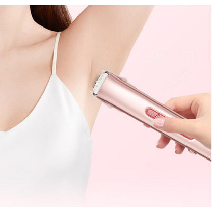 2 in 1 Women Electric Shaver Dual Head Trimmer for Bikini Underarm Leg Arm Face
