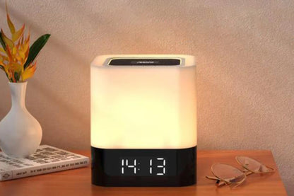 Bluetooth Music Speaker Alarm Clock Touch LED Night Light Desk Bedside Lamp