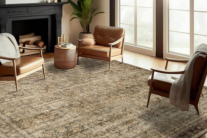 Area Rug Washable Taupe Rug Vintage Boho Non Slip Mat for Living Room Dining Room -Style6