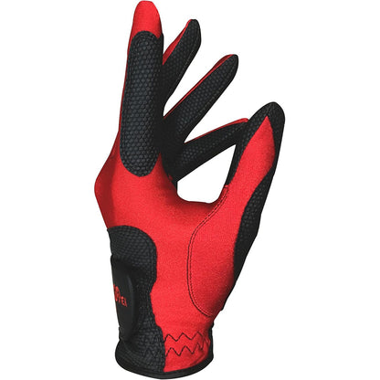 Stretch Breathable Washable Golf Glove with Slip Resistant Grip - Red