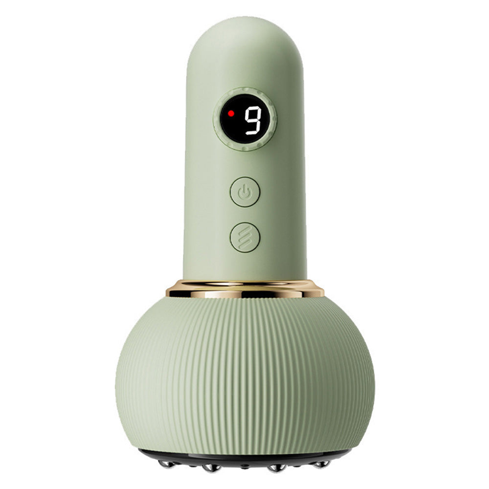 Electric Gua Sha Massager 9-Level Heat Cupping Massage Tool for Legs Arms Belly Body Green