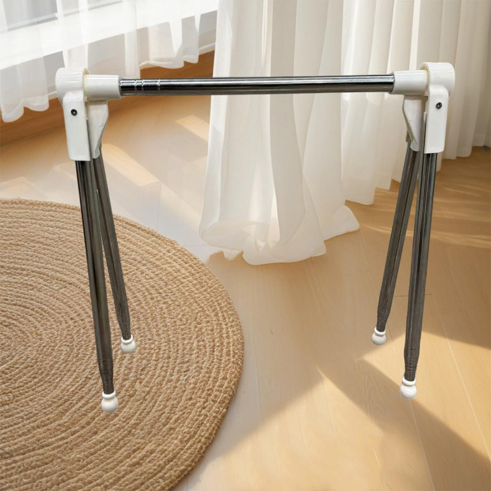 Portable Travel Garment Rack Folding Clothes Rack for lightweight Clothing White