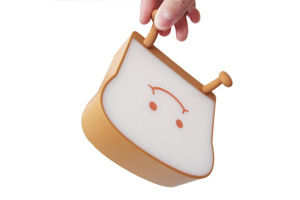 Cute Toast Bread LED Night Lamp Rechargeable Portable bedroom Bedside Sleep Lamp-Smile