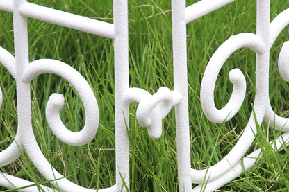 4 pcs Garden Plastic Fence Border Edging Panel Lawn Covers Yard-White