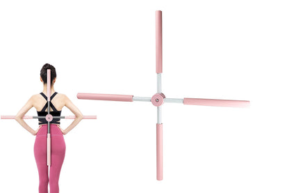 Retractable Yoga Posture Corrector Stick Adult And Child Back Stretching Tool-Pink