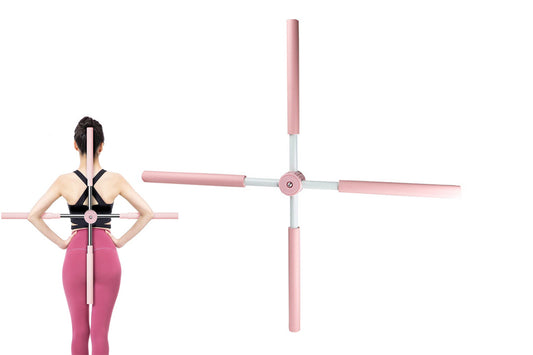 Retractable Yoga Posture Corrector Stick Adult And Child Back Stretching Tool-Pink