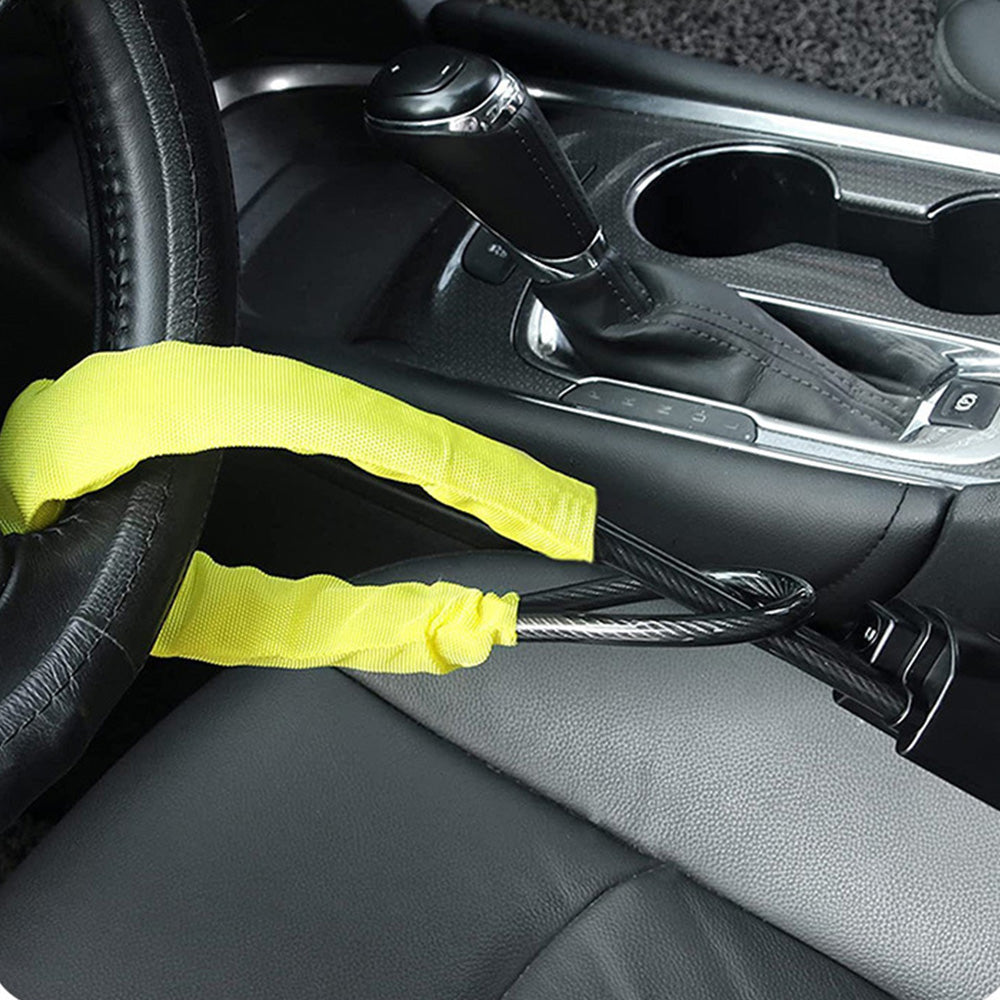 Car Steering Wheel Lock To security band Anti-Theft Adjustable Lock Device-Black