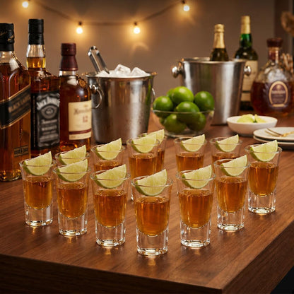 12 PCS Heavy Base Shot Glasses for Whiskey Vodka Tasting