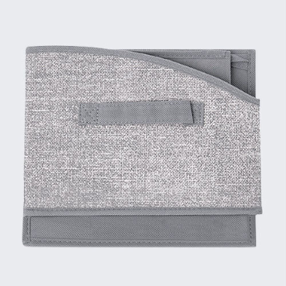 2Pcs  Storage Bin with Handles Large Capacity Closet Shelf Organizer for Clothes Blanket Hats Grey