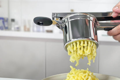 3-in-1 Stainless Steel Potato Ricer & Masher with 3 Interchangeable Discs