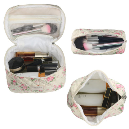 3Pcs Set Travel Makeup Bags Cosmetic Bag Aesthetic Floral Toiletry Organizer Bags Style 4