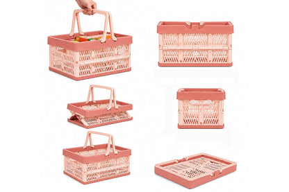 Portable Foldable Storage Basket-Pink