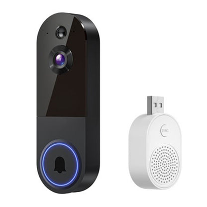Smart Video Doorbell Camera Wireless Outdoor Doorbell Camera-Black