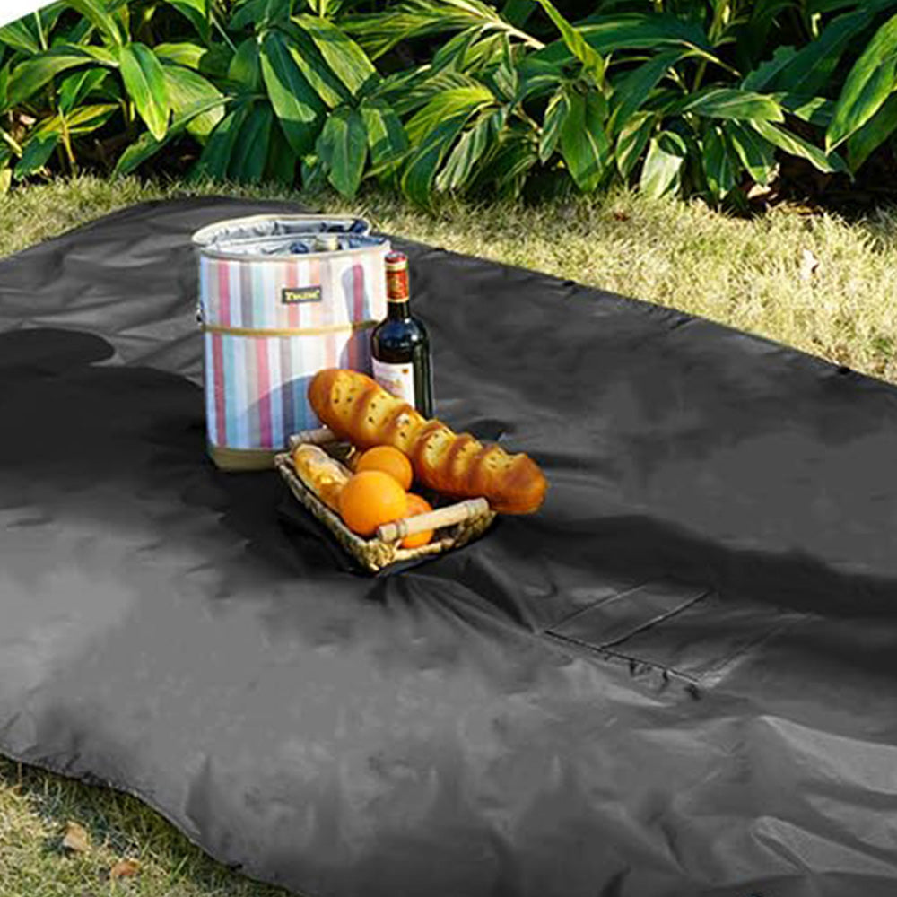 3 in 1 Portable Rain Poncho Waterproof Lightweight Emergency Raincoat with Pocket-Black