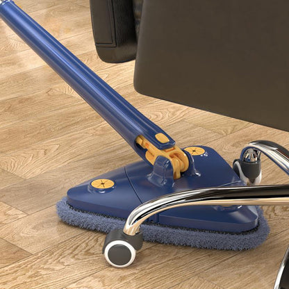 360 Degree Rotatable Cleaning Mop with 3 Cleaning Pads Triangle Automatic Wringing Squeezing Mop