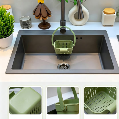 2Pcs Foldable Hanging Sink Strainers in White and Green
