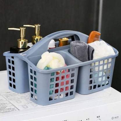 4 PCS Shower Caddy 3 Compartments Plastic Organizer Basket-Blue