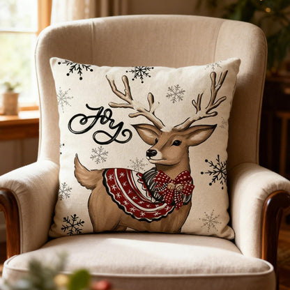Set of 4 Christmas Pillow Covers Decorative Throw Covers for Sofa Home Decor Style 2
