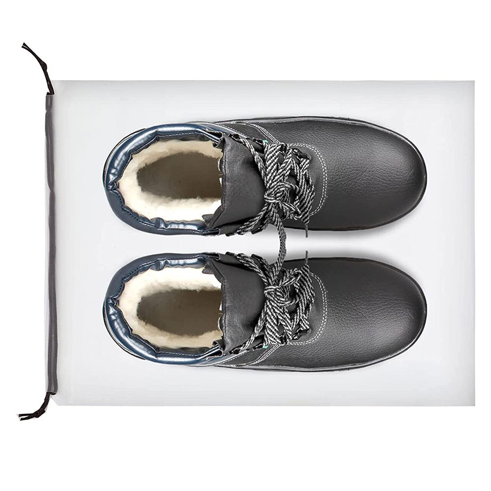 Clear Shoe Bags for Travel Waterproof Dustproof Drawstring Shoe Bags for Packing Black