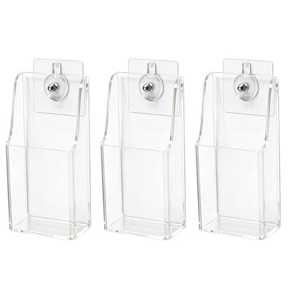 3 Pack Clear Remote Control Holder Wall Mount Organizer for TV AC Phone Glasses