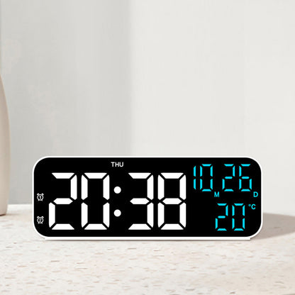 3-in-1 Digital Clocks with Temperature and Humidity Display for Bedroom-White