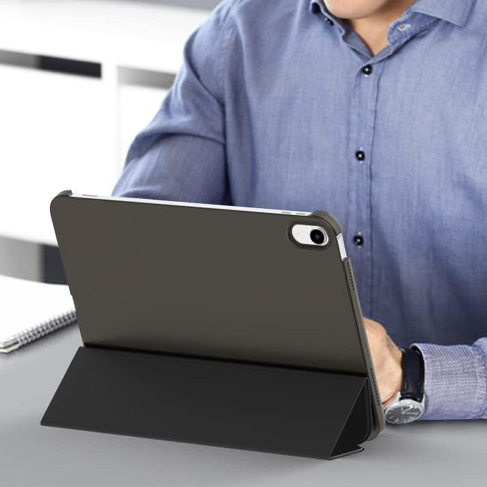 Compatible Case for iPad 10th 11th Gen A16 Tri-Fold Smart Cover Auto Wake Sleep-Black