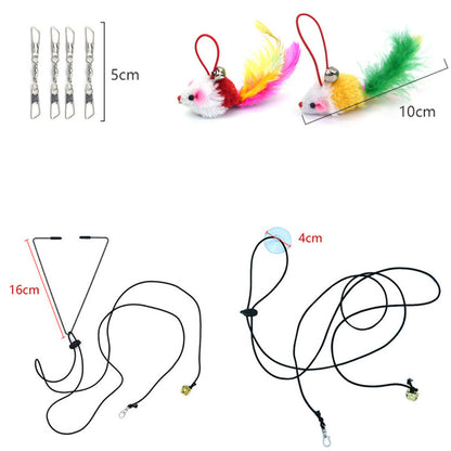 20Pcs Set Interactive Cat Feather Toys Pet Teaser Play Chase Kit